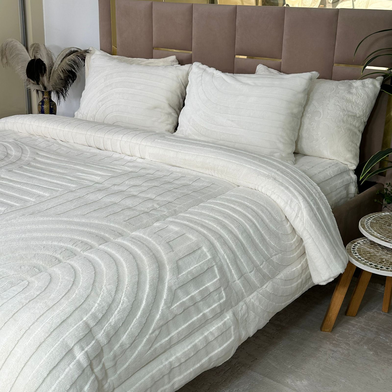 Couette Luxe en Fourrure de Lapin – 5 Pièces – Fabrication Azyena