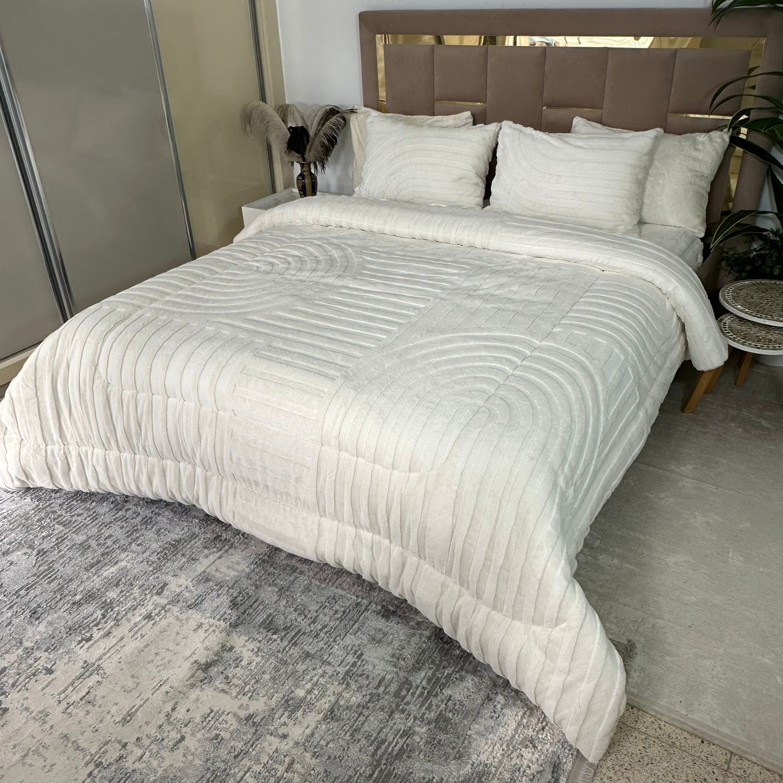Couette Luxe en Fourrure de Lapin – 5 Pièces – Fabrication Azyena
