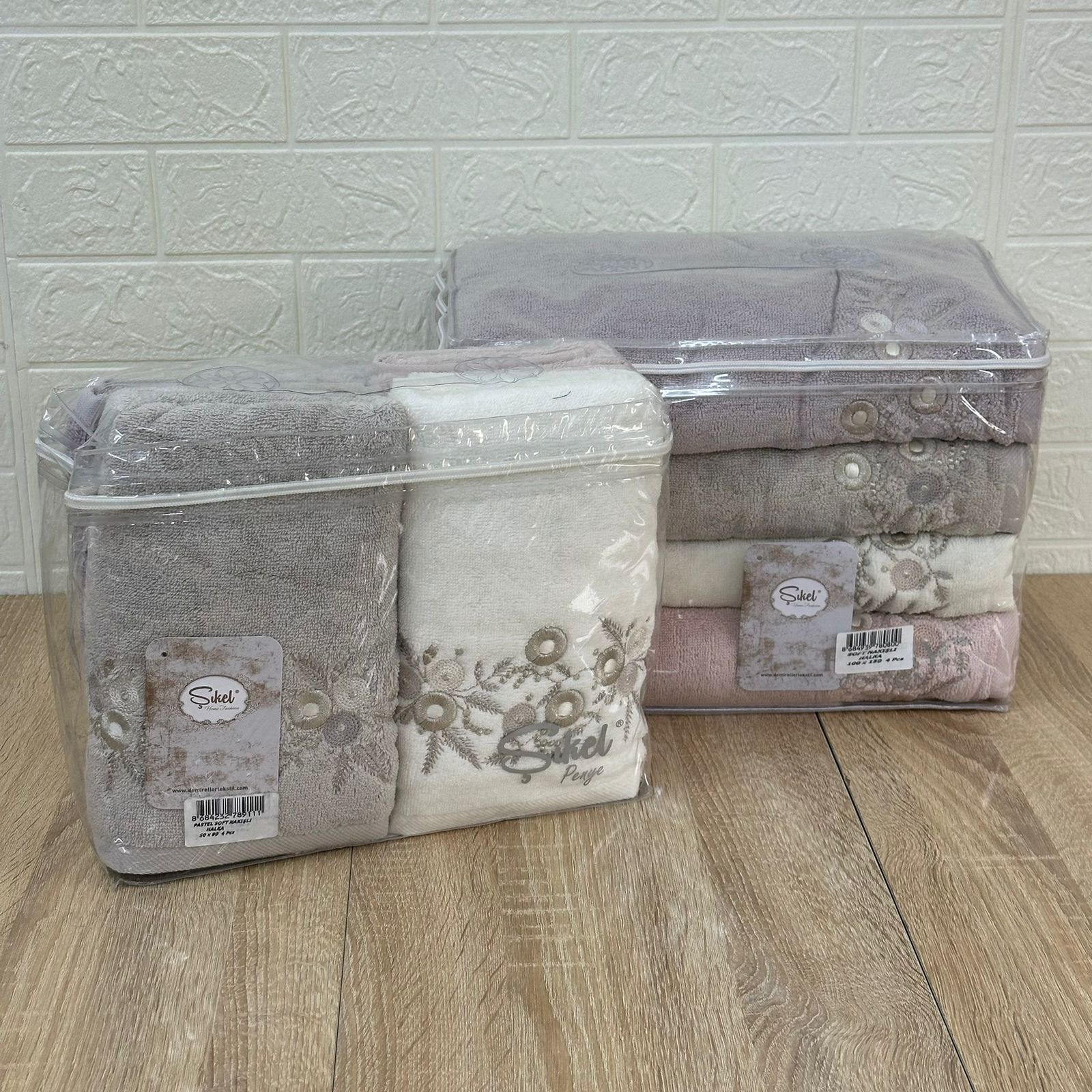 Pack Prestige SIKEL : Duo de Coffrets Linge de Bain – 8 Pièces Haut de Gamme