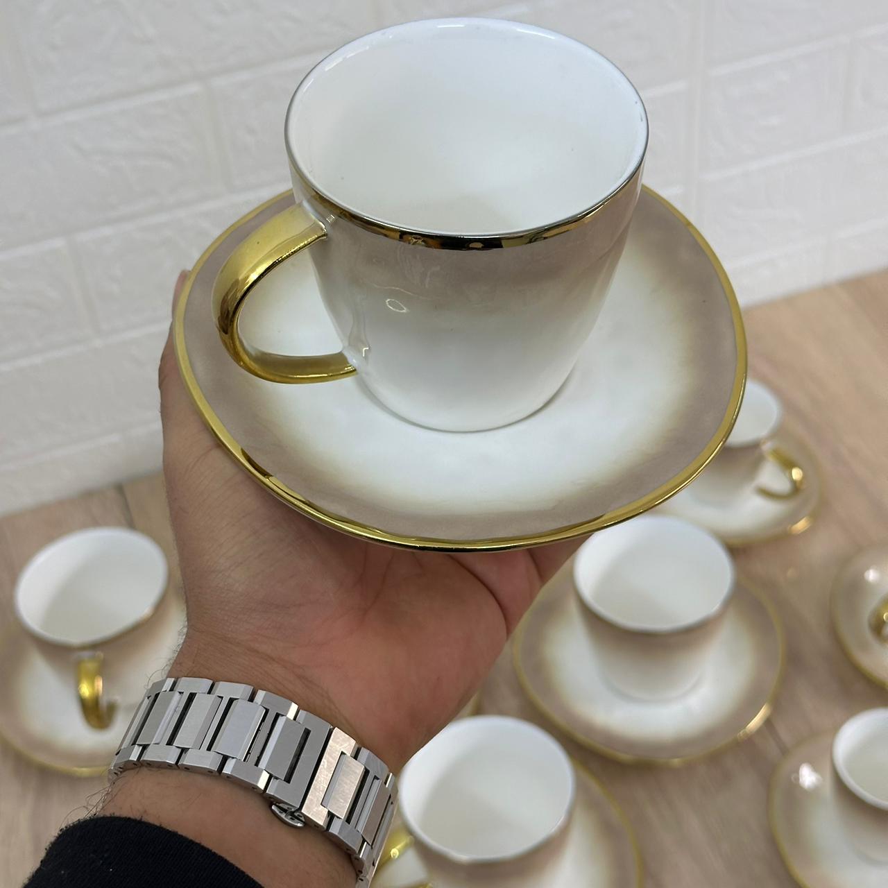Service à Café au Lait ou Cafe Noir en Porcelaine 24 Pièces