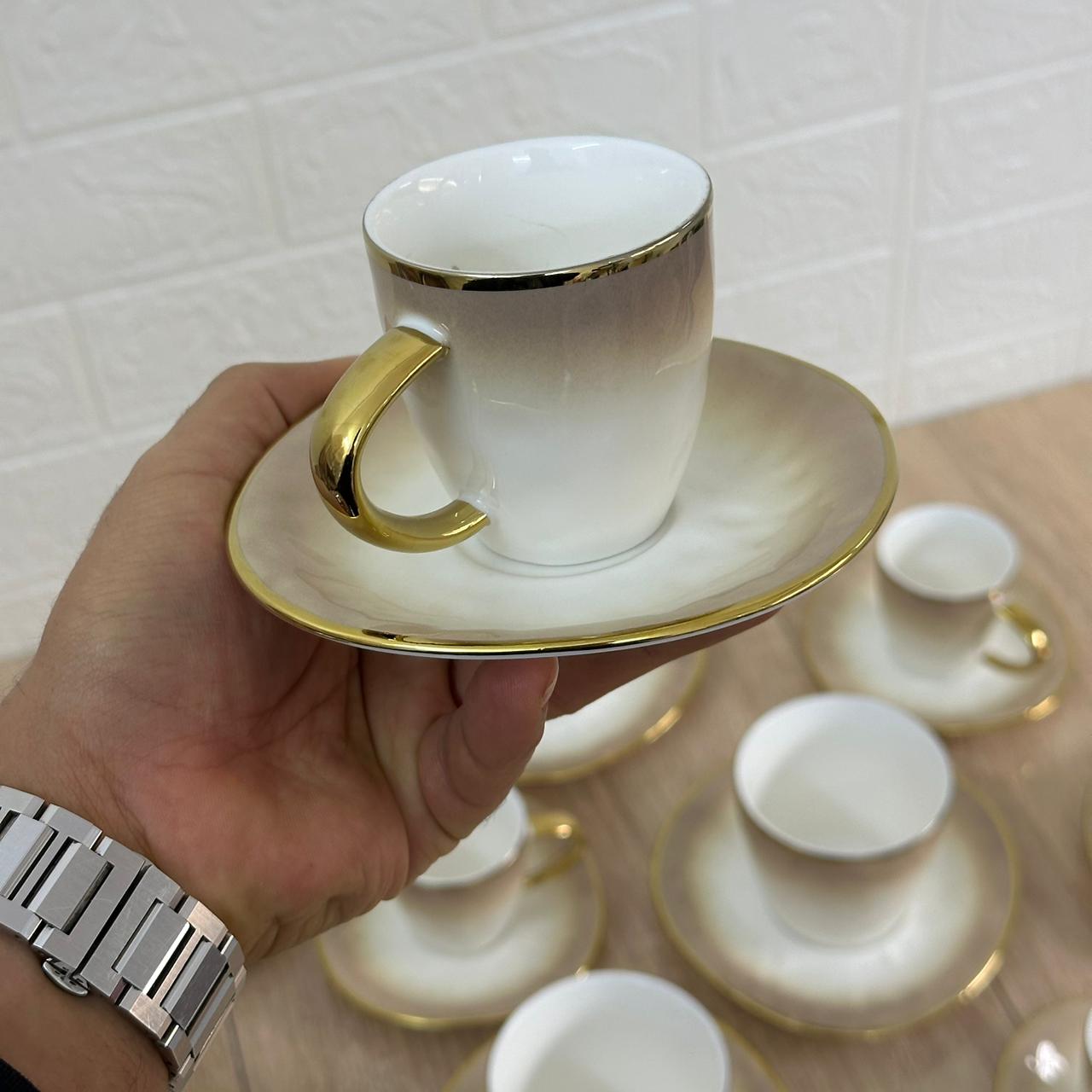 Service à Café au Lait ou Cafe Noir en Porcelaine 24 Pièces