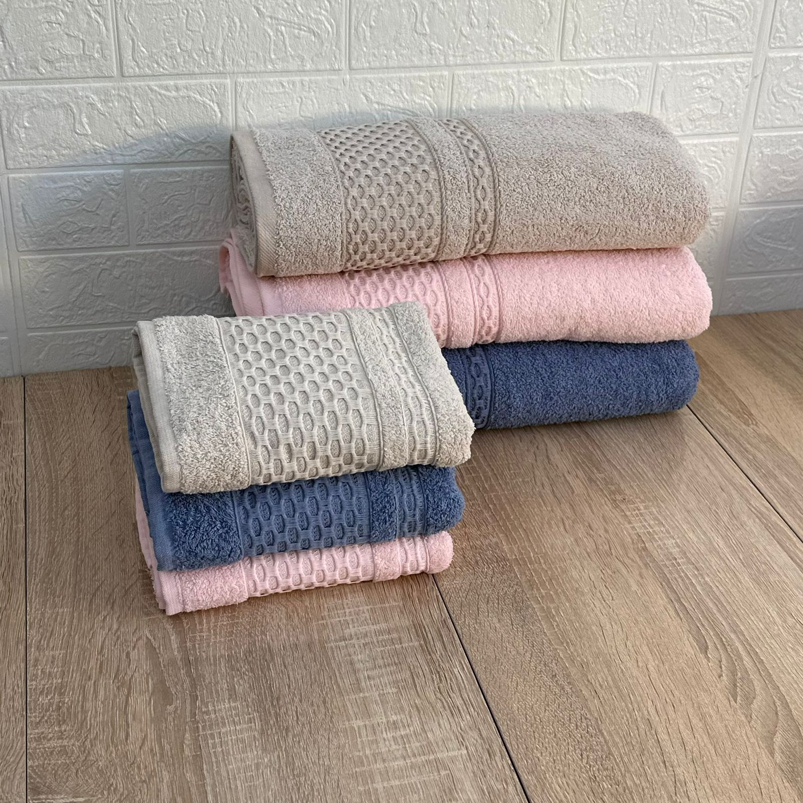 Ensemble Draps de Bain Épais , Coton  (6 Pièces)