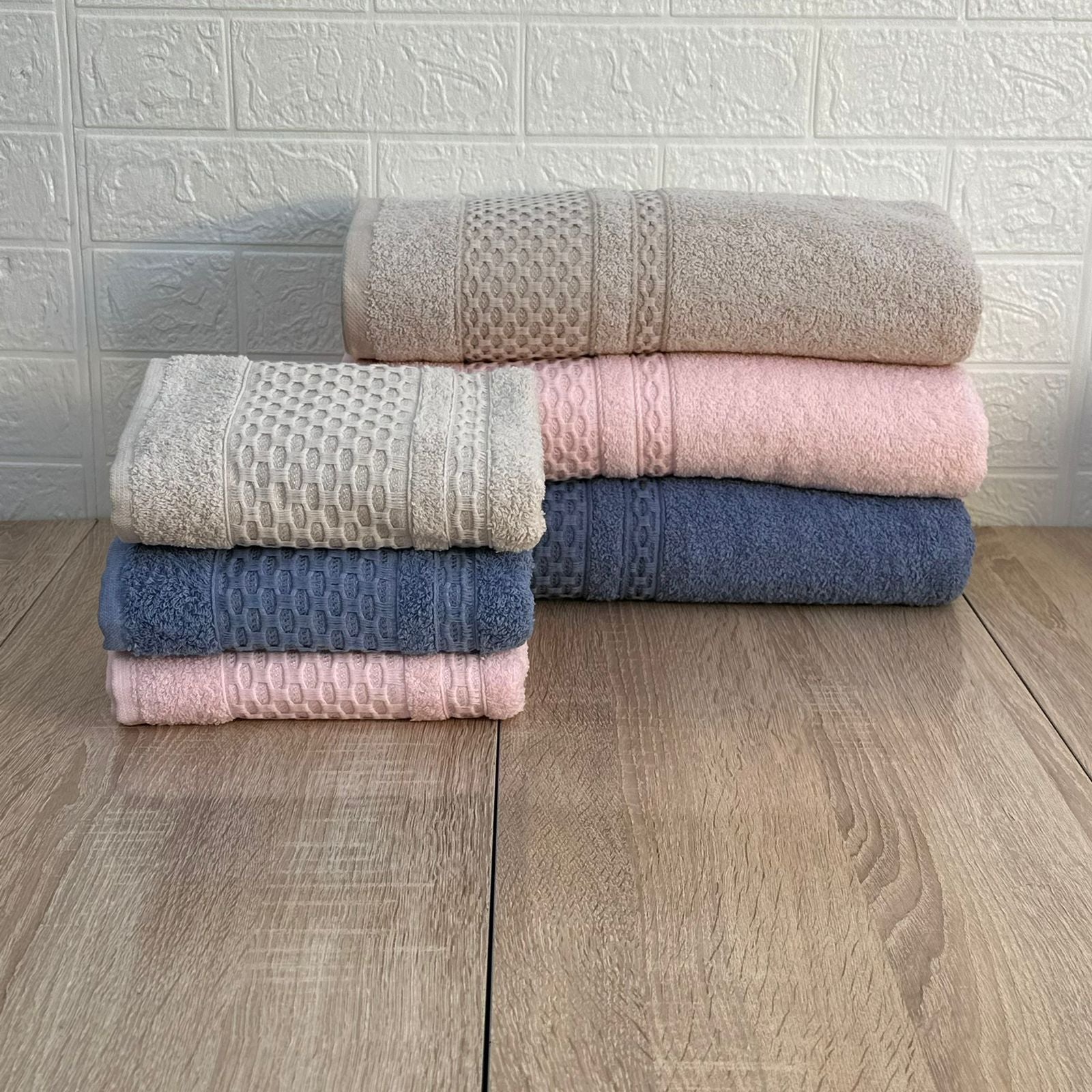 Ensemble Draps de Bain Épais , Coton  (6 Pièces)