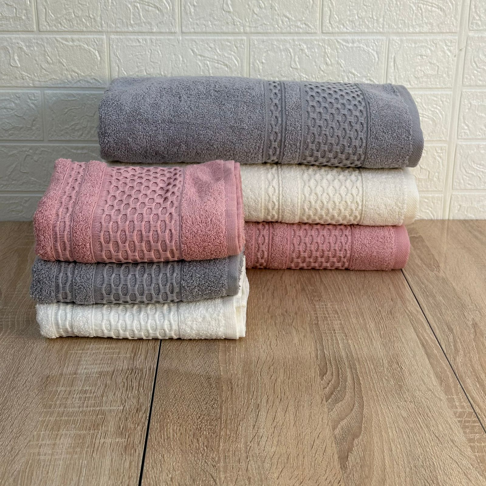 Ensemble Draps de Bain Épais , Coton  (6 Pièces)