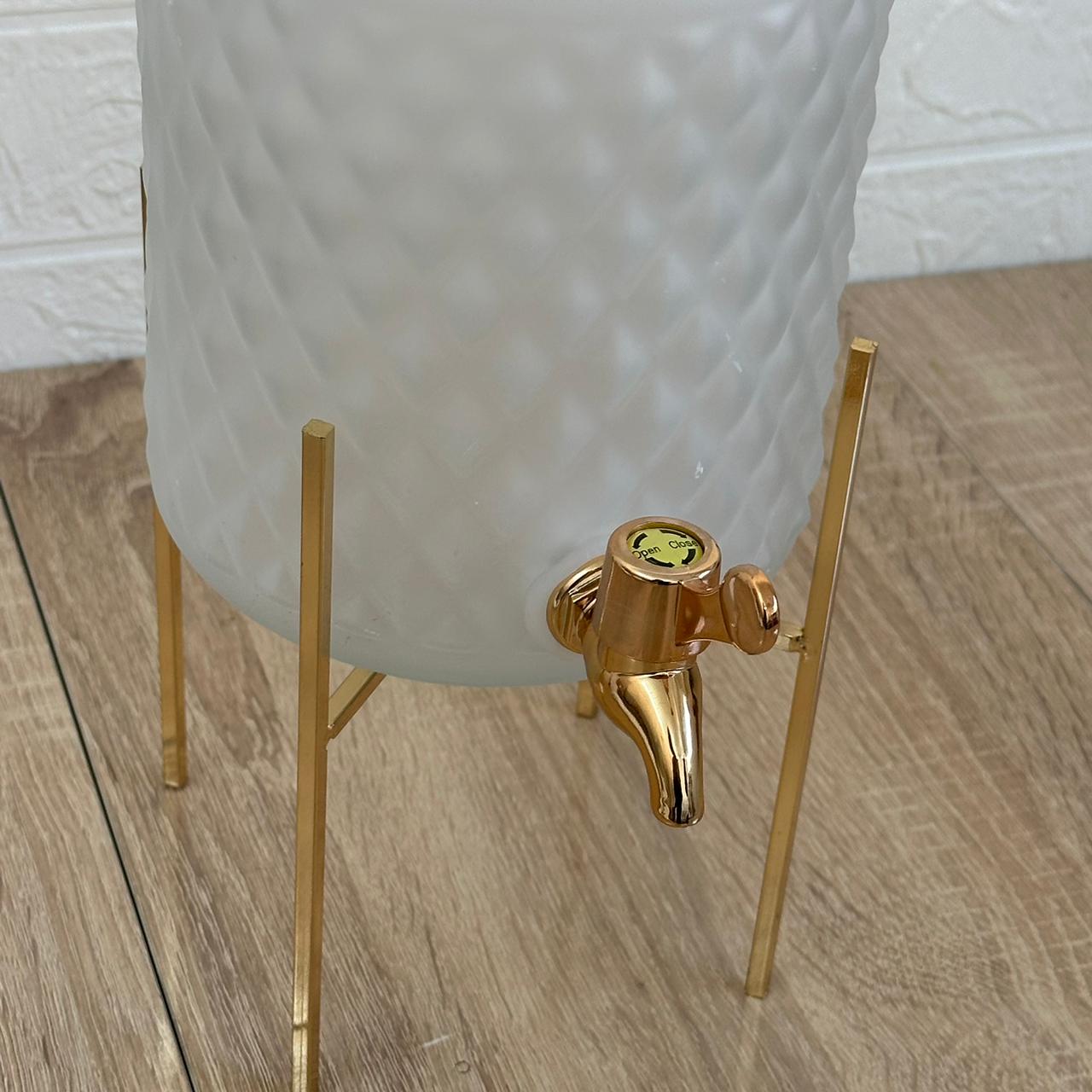 Distributeur de boisson en verre doré 2,8 L