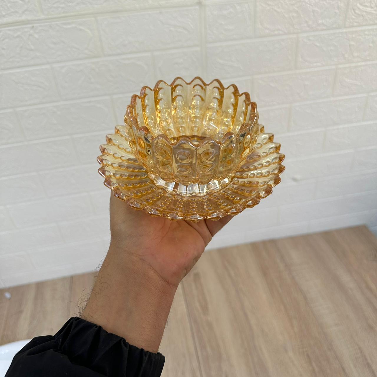 Set de Bols & Assiettes en Verre 12 Pièces