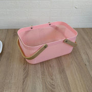 Lot de 3 paniers en acier à maille plastique avec poignée