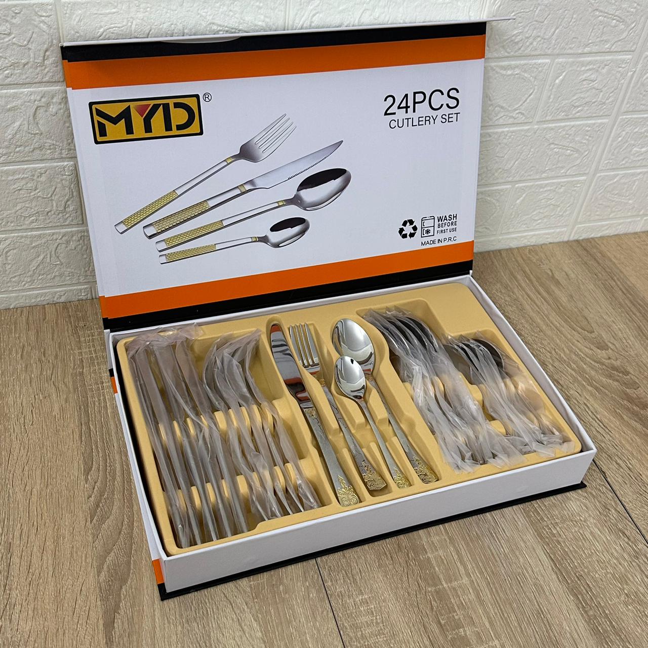 Coffret de Couverts en Acier Inoxydable 24 Pièces