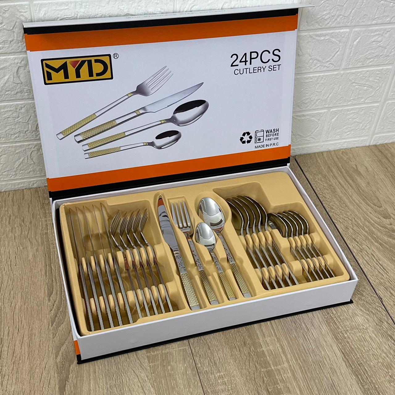 Coffret de Couverts en Acier Inoxydable 24 Pièces