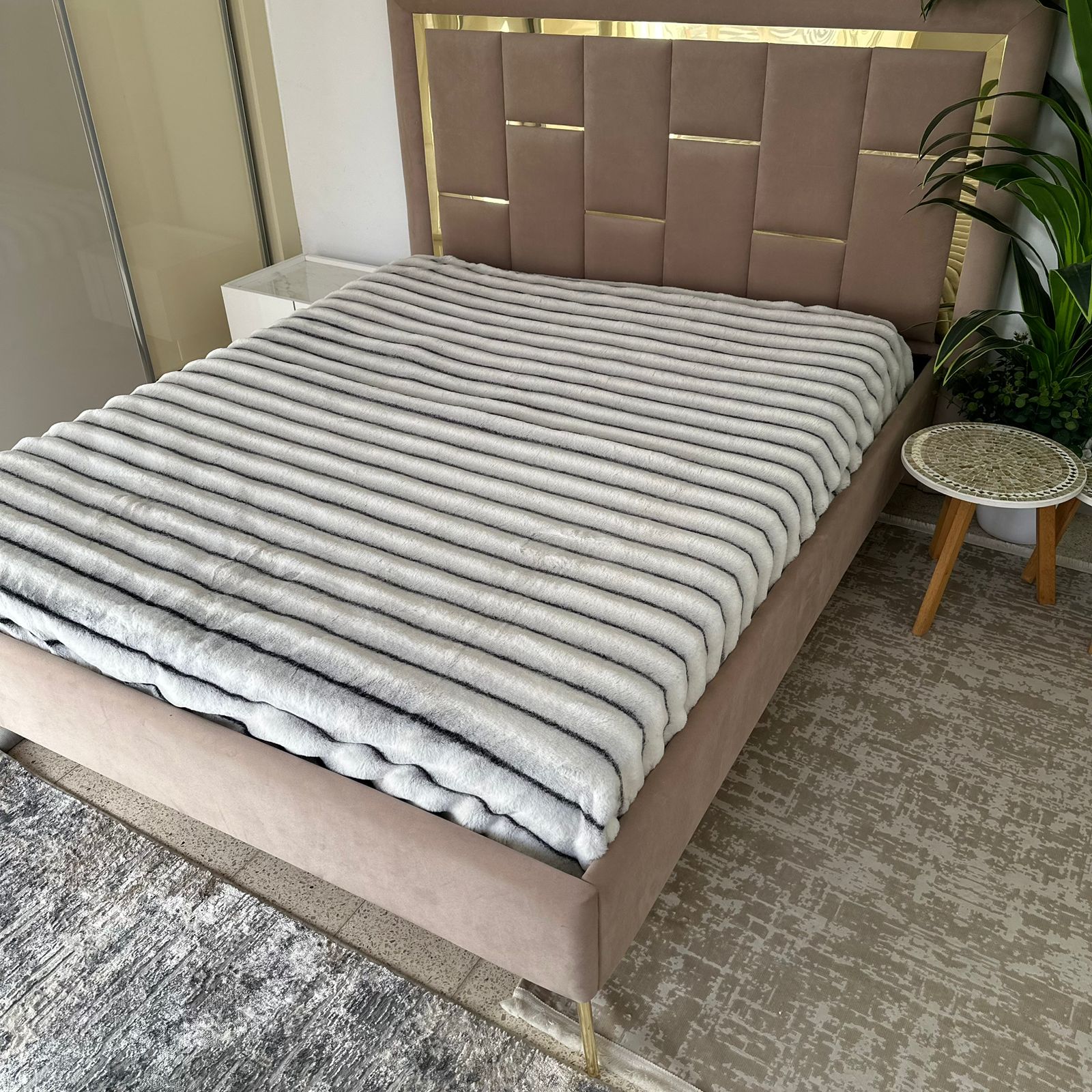 Ensemble Housse de Matelas Premium signé Azyena En Forrure de Lapin