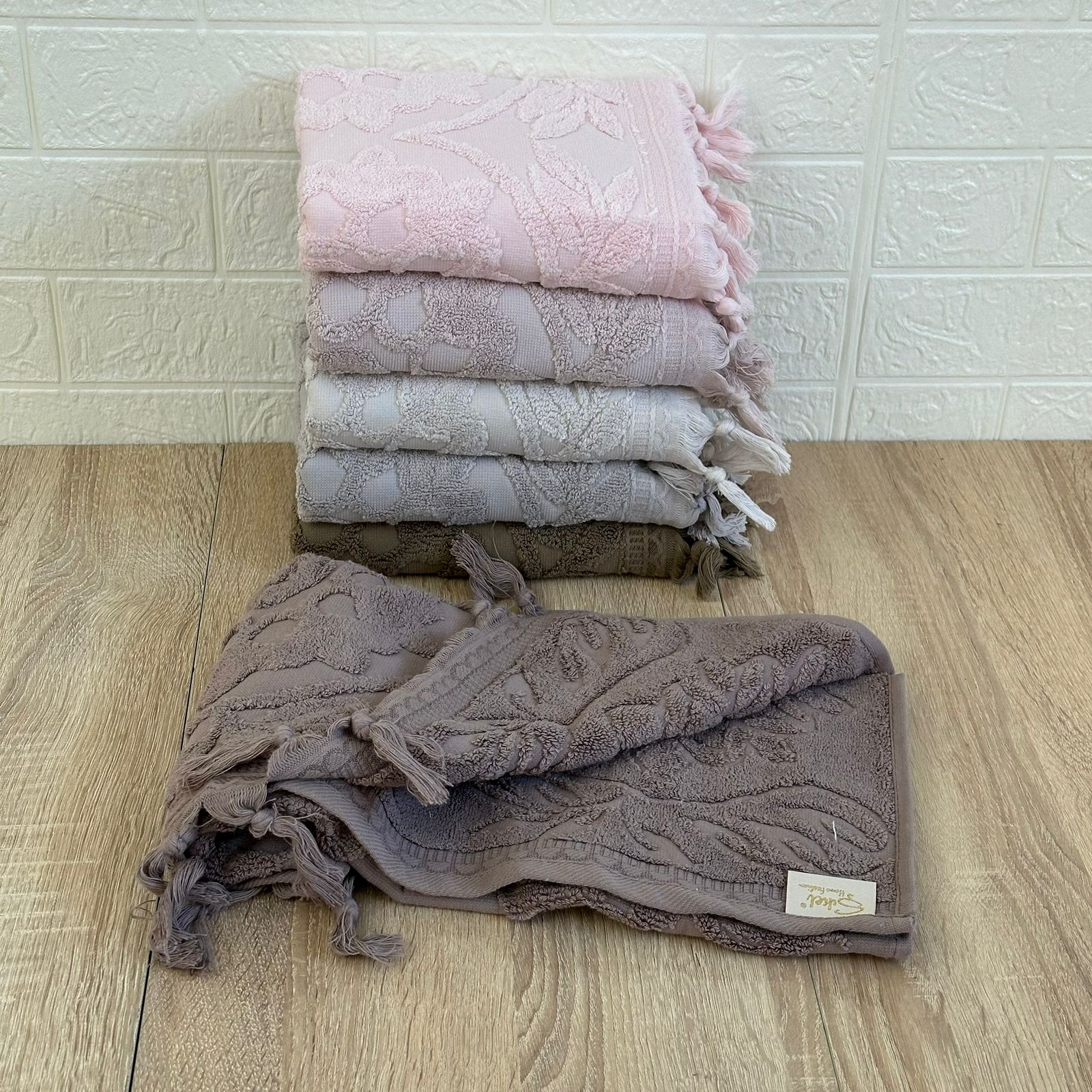 Pack de 6 serviettes de Visage Coton haut Couture 90*50 cm