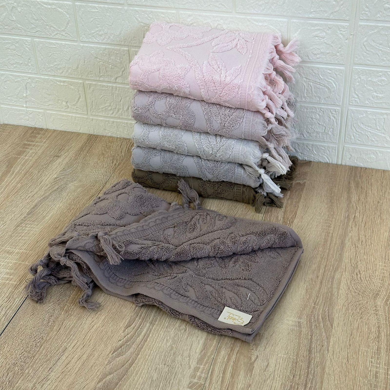 Pack de 6 serviettes de Visage Coton haut Couture 90*50 cm