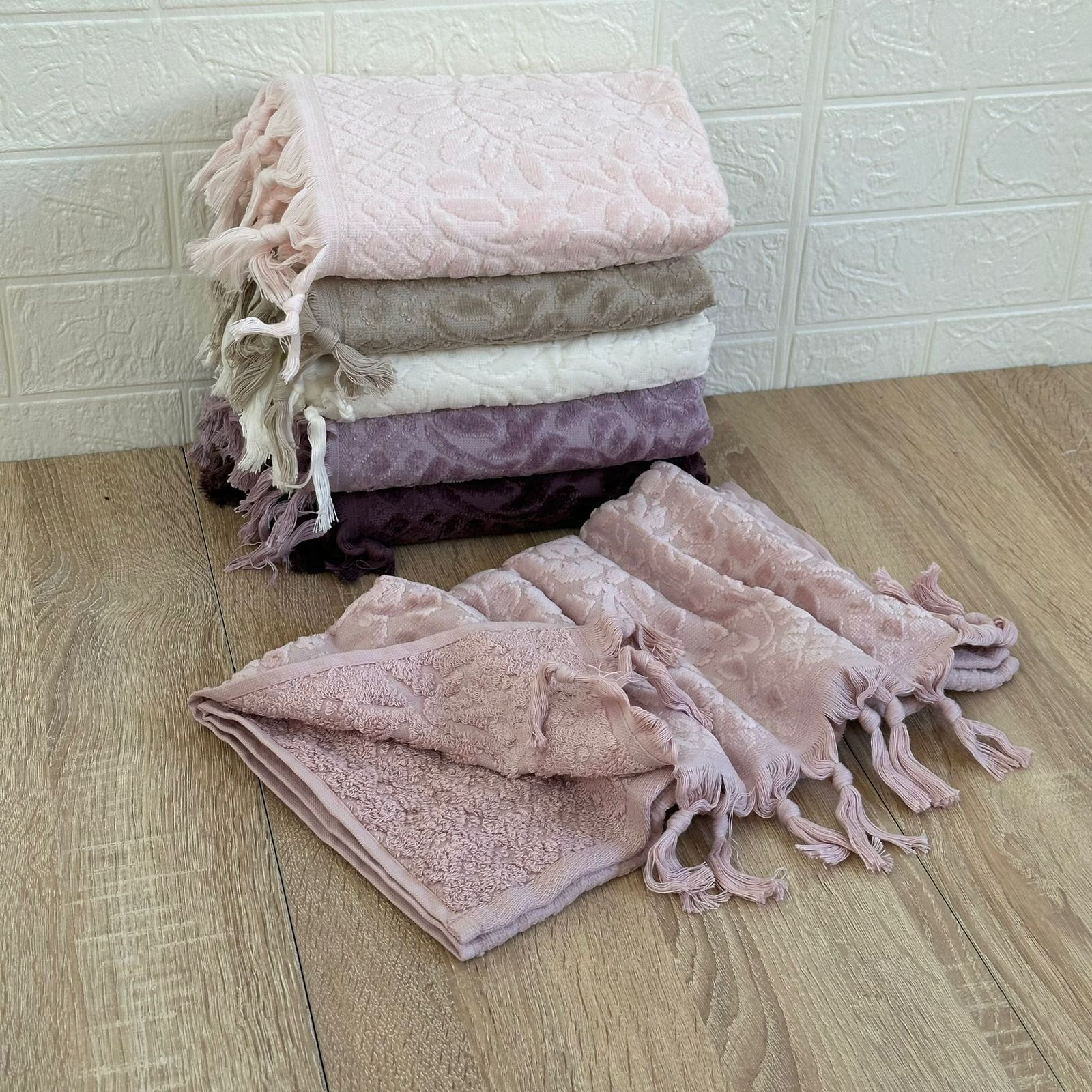 Pack de 6 serviettes de Visage Coton haut Couture 90*50 cm