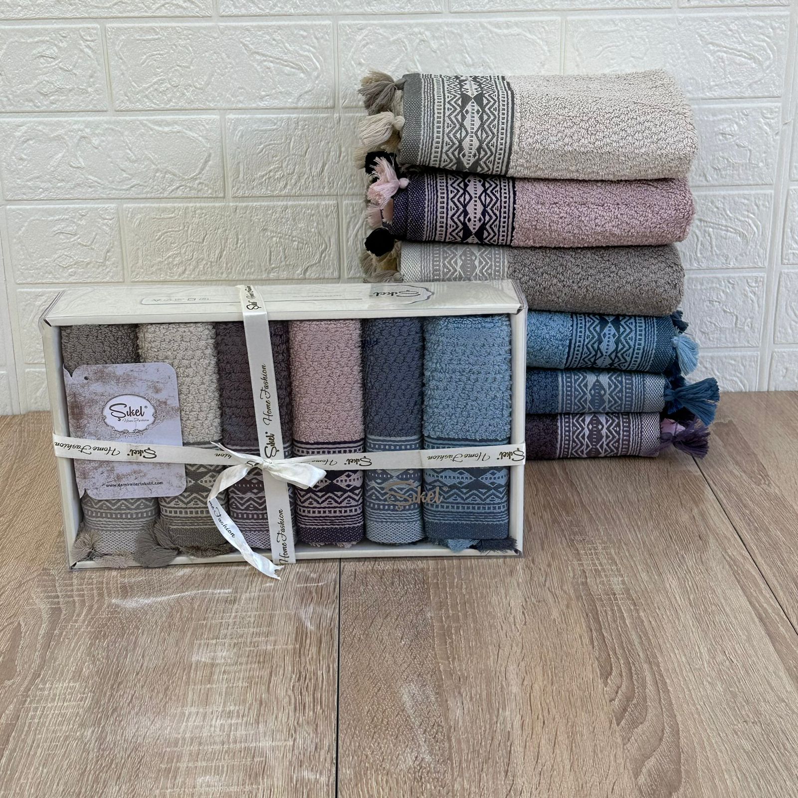 Offre Spéciale Pack de 12 serviettes de Visage Coton haut Couture 90*50 cm et 50*30 cm