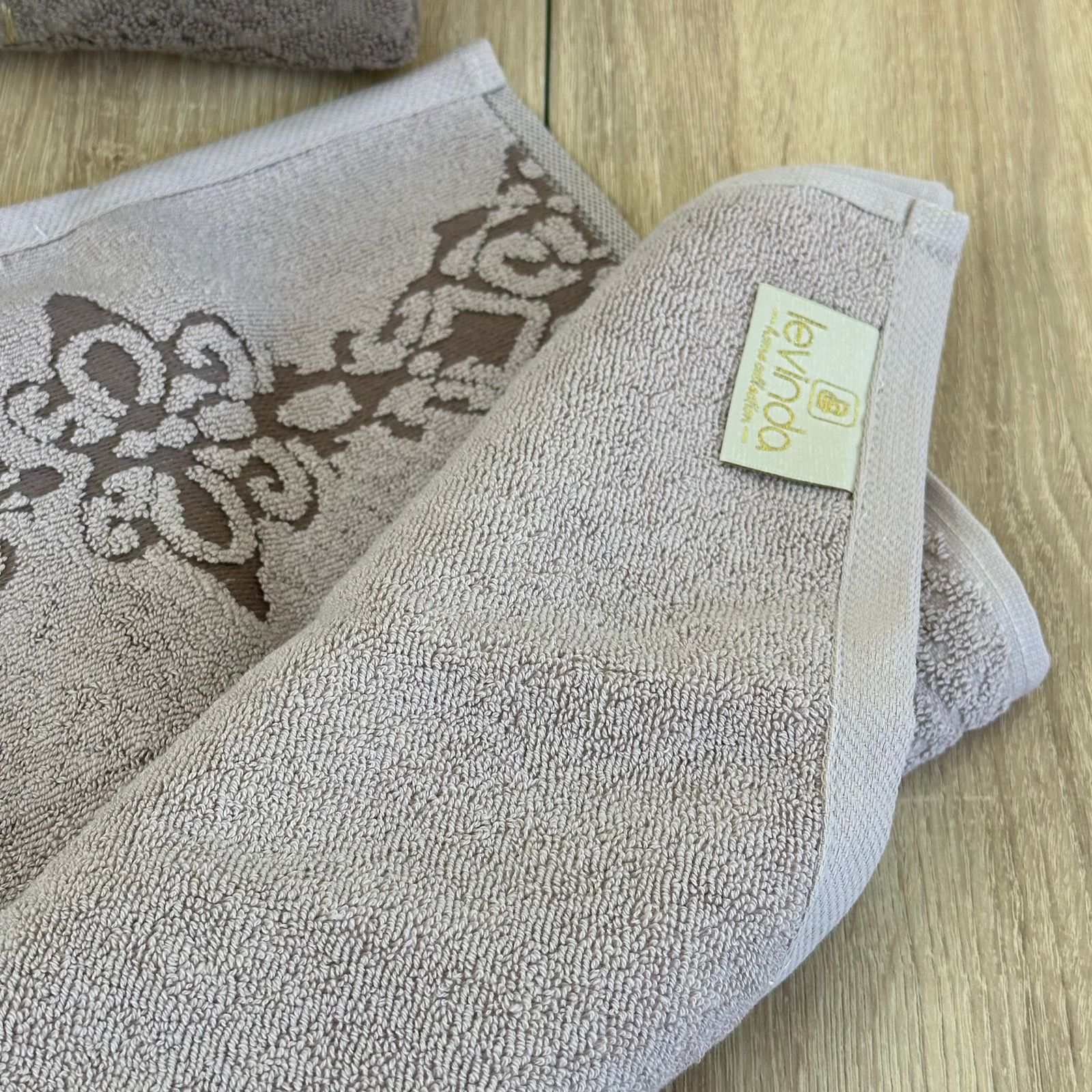 Set de 6 serviettes Visage Coton brodé - épais en double face 90*50 cm