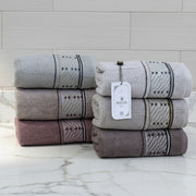 Set de 6 serviettes Visage Coton brodé - épais en double face 90*50 cm