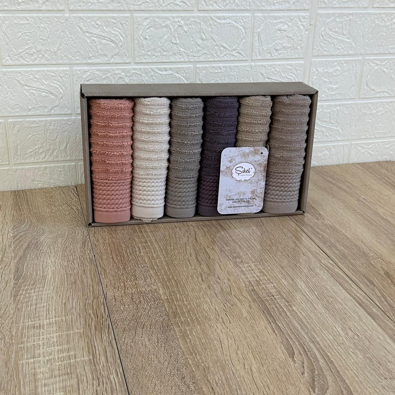 Coffret de 6 serviettes invité ou Intime 100% Coton Ultra douce 50*30 cm