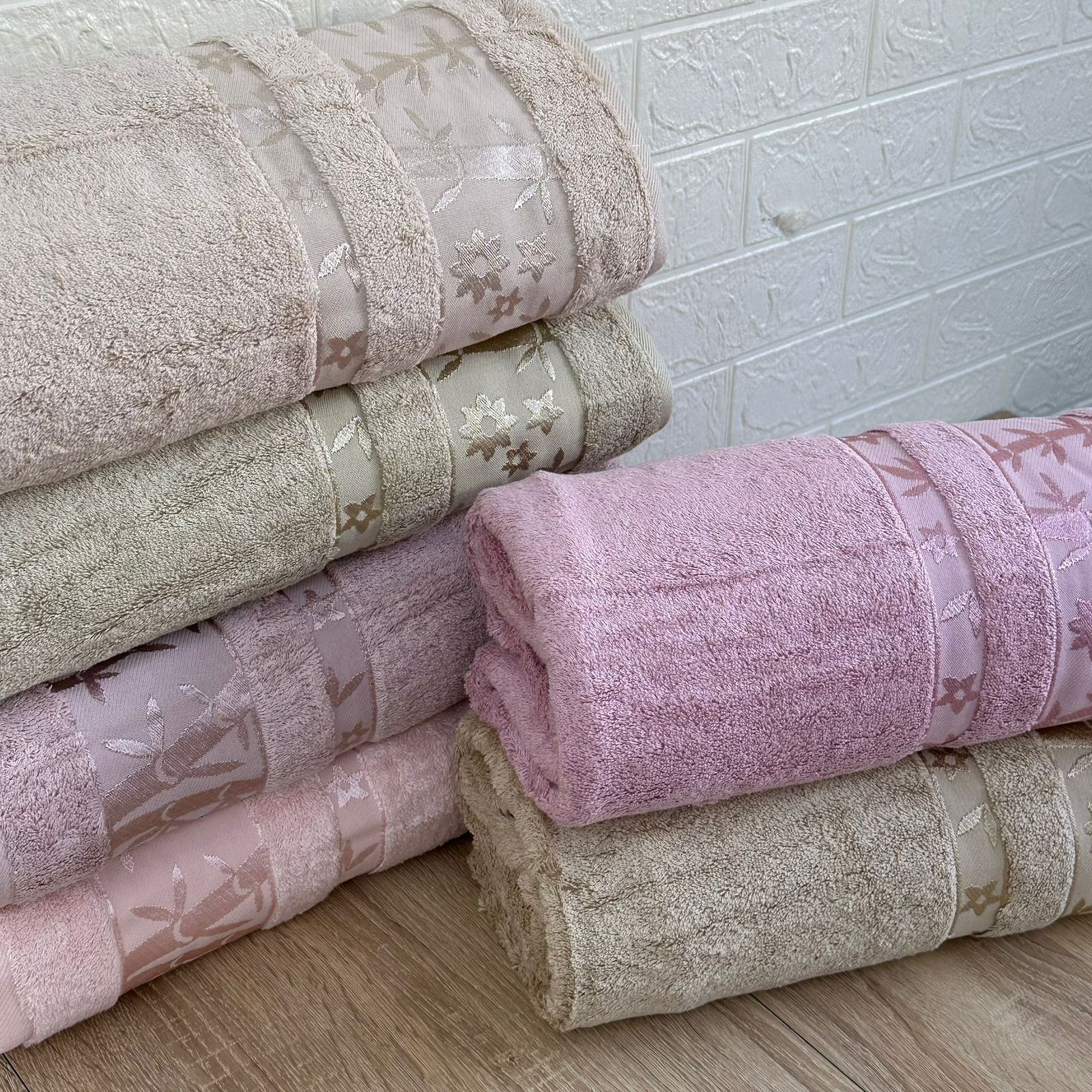 Pack De 6 Draps De Bain 150*90 cm 100% Bambou Epais Ultra Douce - Pupilla Collection