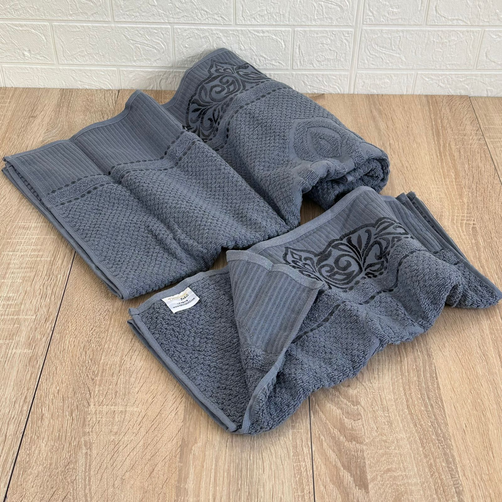Lot de 2 Draps de Bain Coton 150*100 cm et 90*50 cm