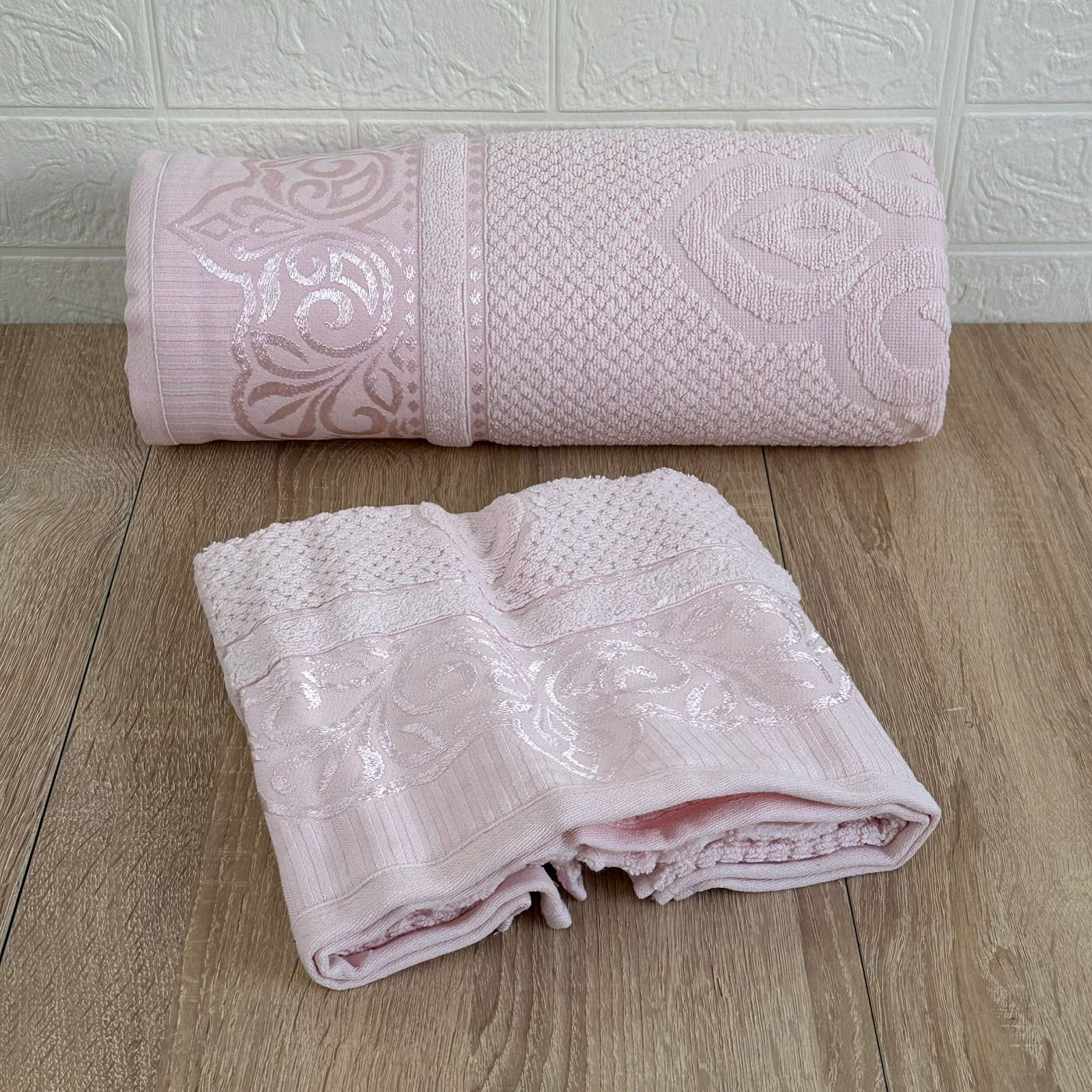 Lot de 2 Draps de Bain Coton 150*100 cm et 90*50 cm