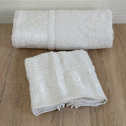 Lot de 2 Draps de Bain Coton 150*100 cm et 90*50 cm
