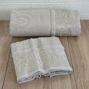 Lot de 2 Draps de Bain Coton 150*100 cm et 90*50 cm