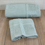 Lot de 2 Draps de Bain Coton 150*100 cm et 90*50 cm