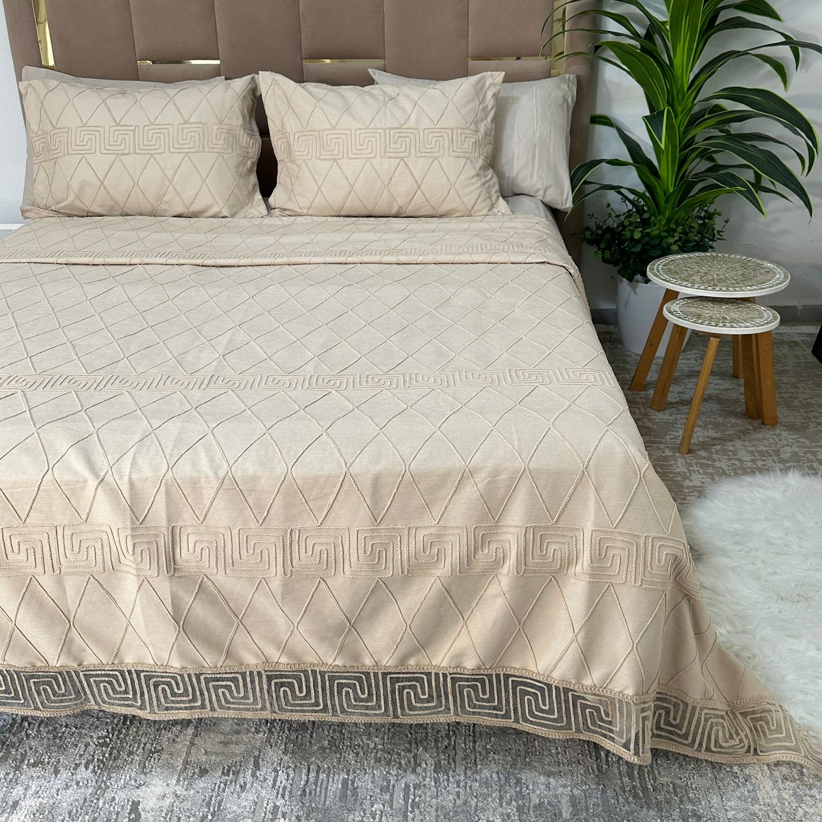 Parure de Lit Kamraya Haut Couture 100% Coton 6 pièces