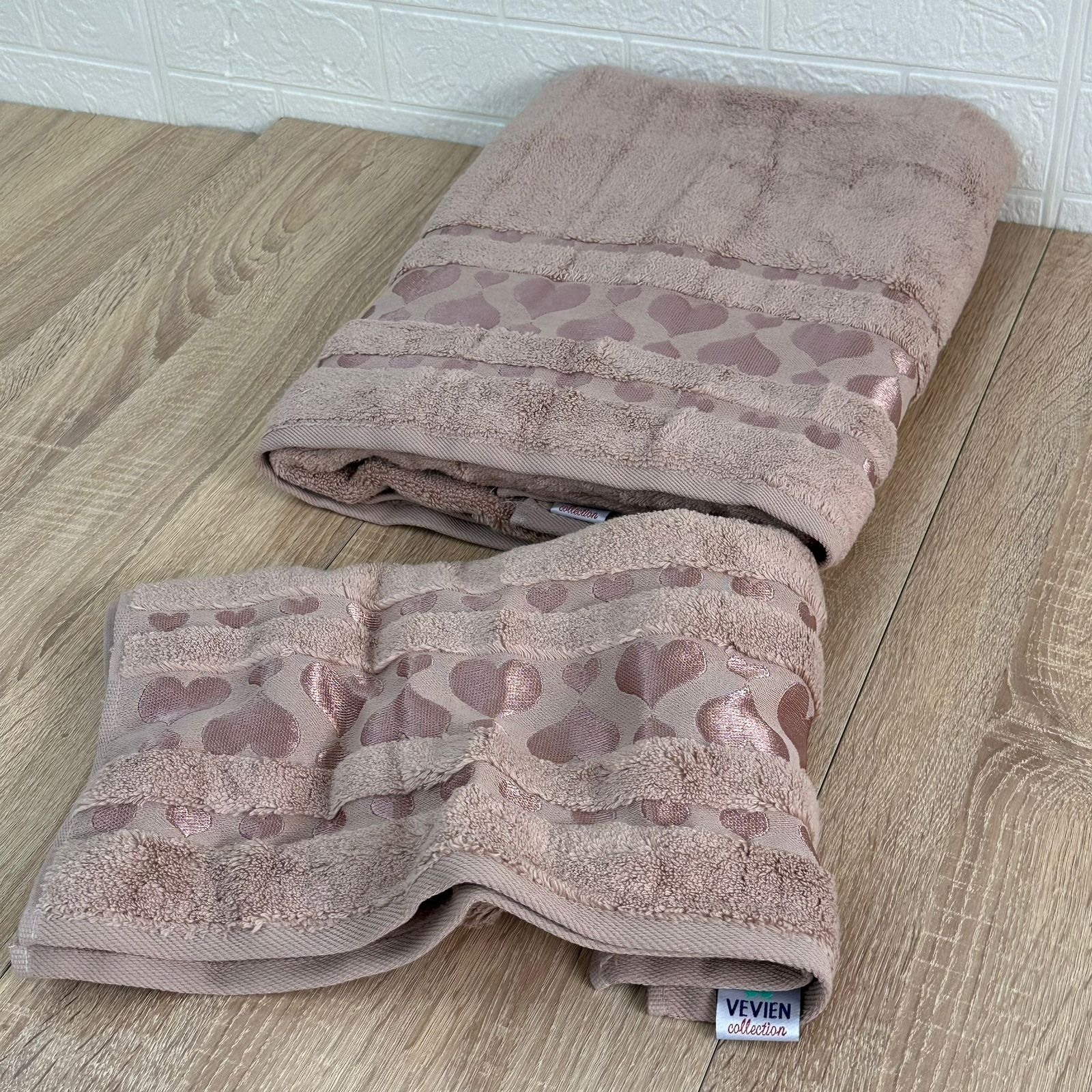 Lot de 2 Draps de Bain en Bambou Tres douce Grand taille 180*100 m et 90*50 cm