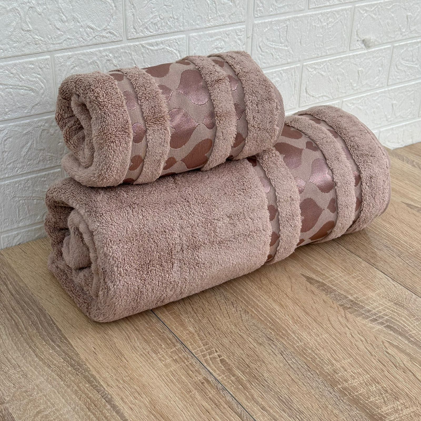 Lot de 2 Draps de Bain en Bambou Tres douce Grand taille 180*100 m et 90*50 cm