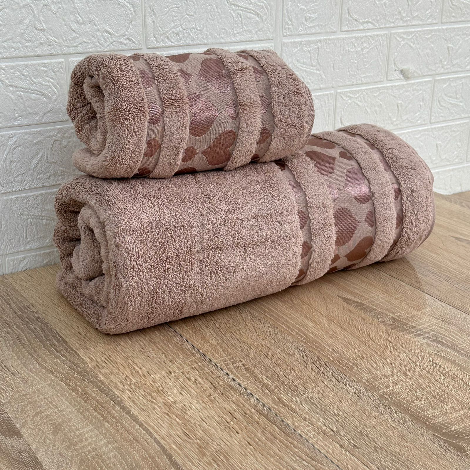 Lot de 2 Draps de Bain en Bambou Tres douce Grand taille 180*100 m et 90*50 cm