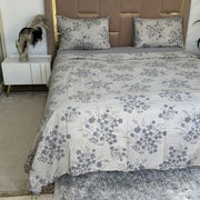 Parure de Lit 4 pièces  100% Coton Satiné Qualité Supérieure