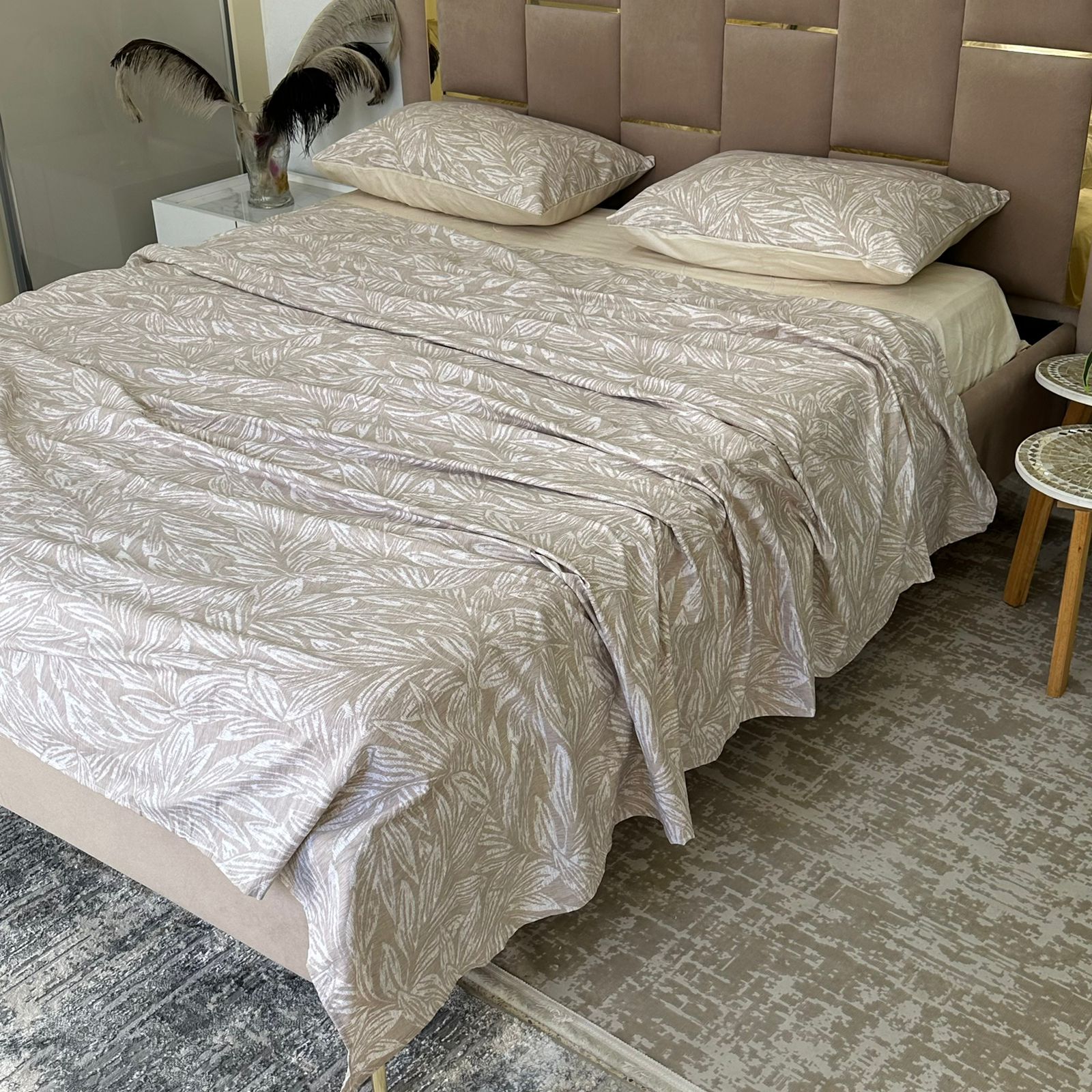 Parure de Lit 4 pièces  100% Coton Satiné Qualité Supérieure