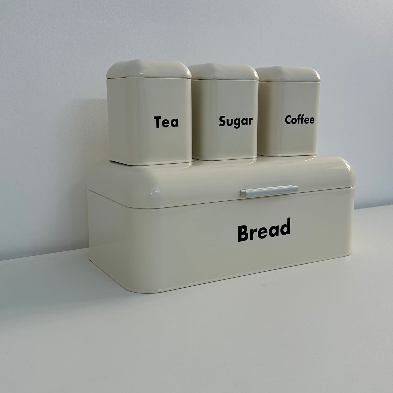 Set 4 Boîtes de Rangement Cuisine en Métal  galvanisé