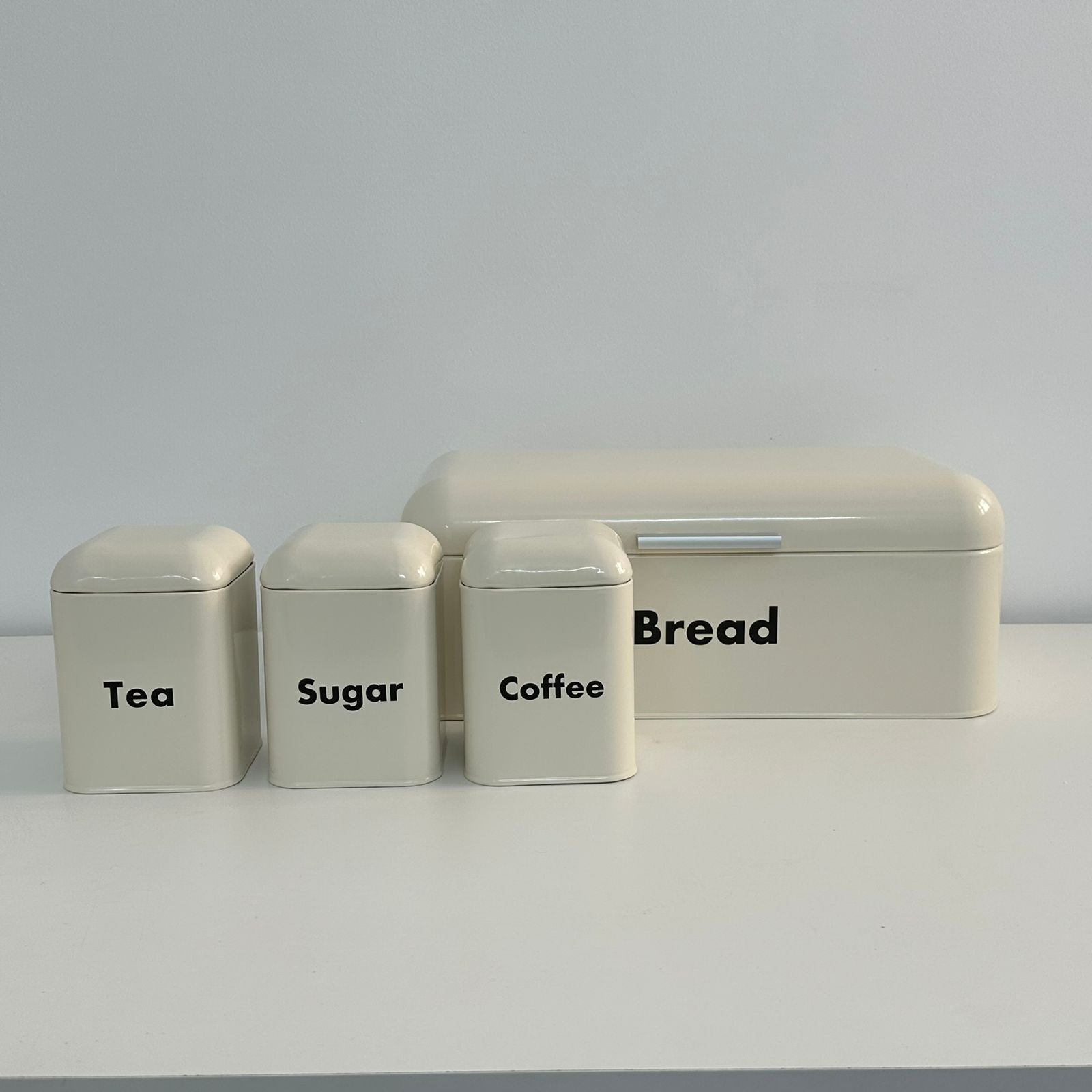 Set 4 Boîtes de Rangement Cuisine en Métal  galvanisé