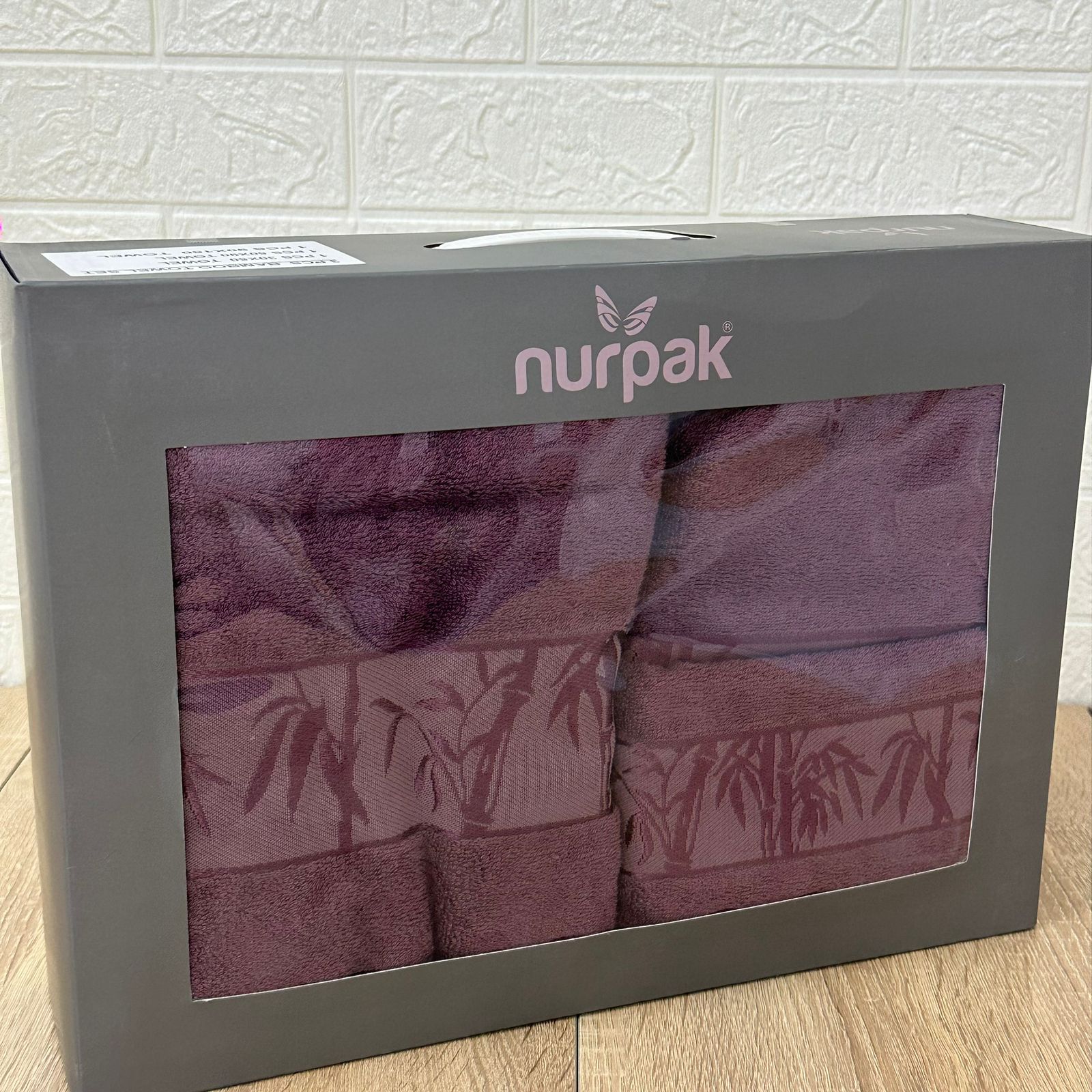 Ensemble Draps de Bain 3 Pièces Coton Premium Nurpak Coffret Luxe