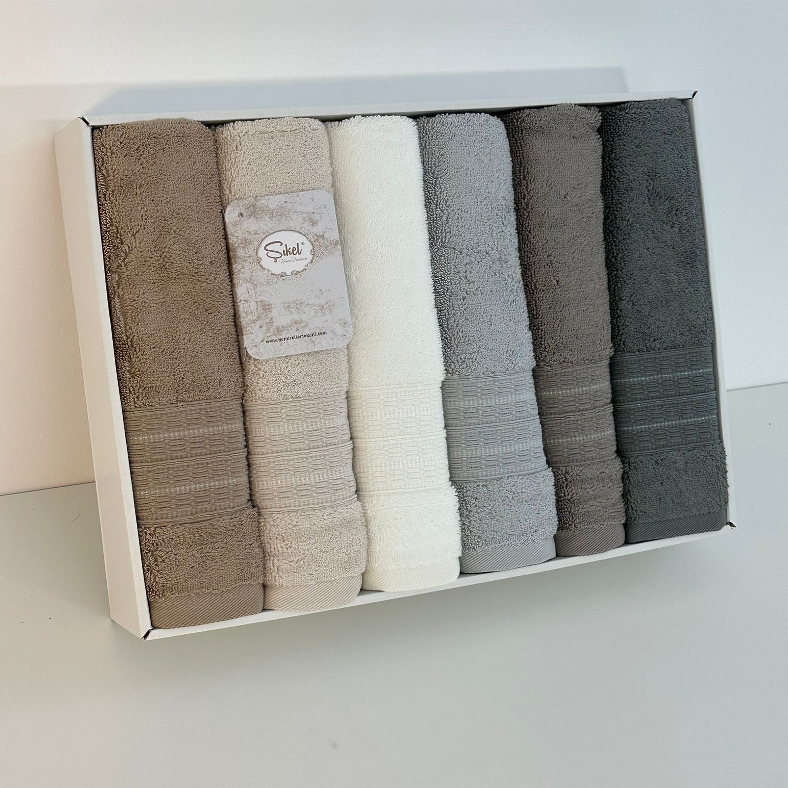 Coffret de 6 Serviettes de Bain & Visage SIKEL – 100% Coton Épais – Qualité Supérieure