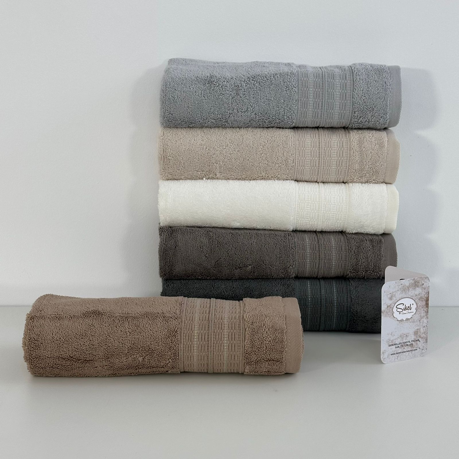 Coffret de 6 Serviettes de Bain & Visage SIKEL – 100% Coton Épais – Qualité Supérieure