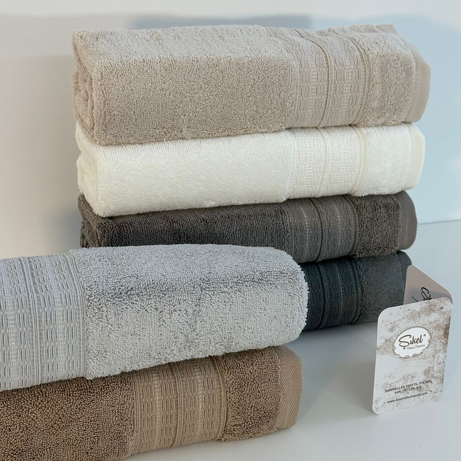 Coffret de 6 Serviettes de Bain & Visage SIKEL – 100% Coton Épais – Qualité Supérieure