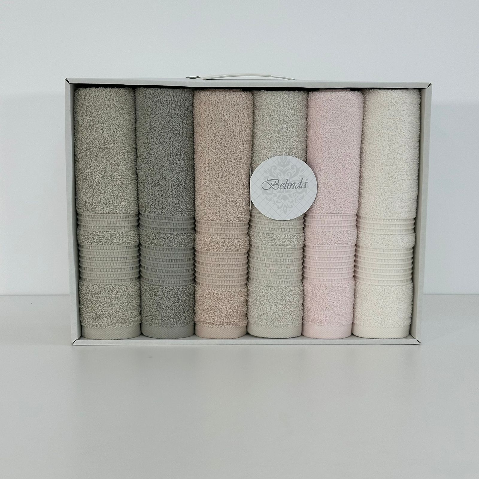 Coffret de 6 serviettes de Bain 90*50 cm - 100% Coton