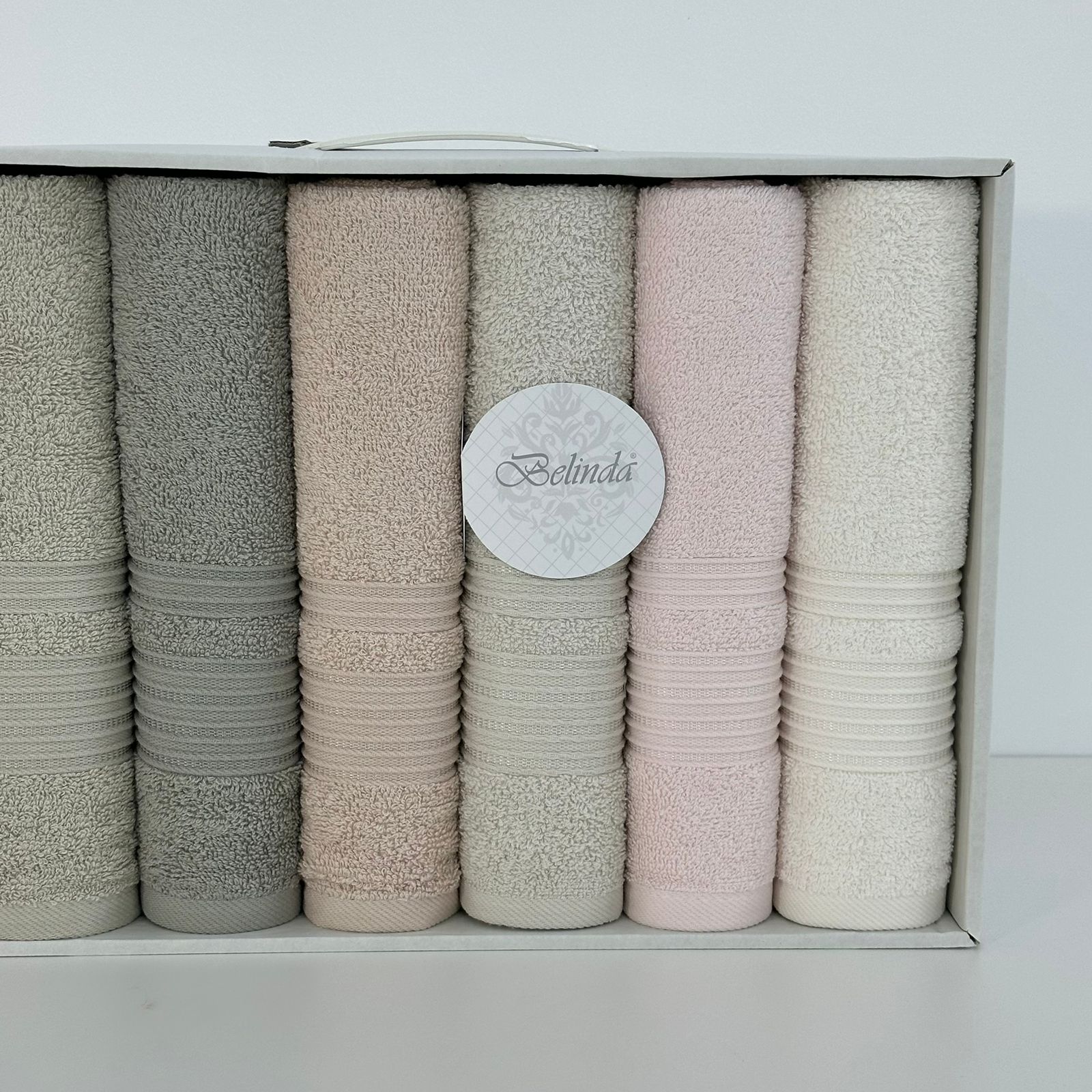 Coffret de 6 serviettes de Bain 90*50 cm - 100% Coton