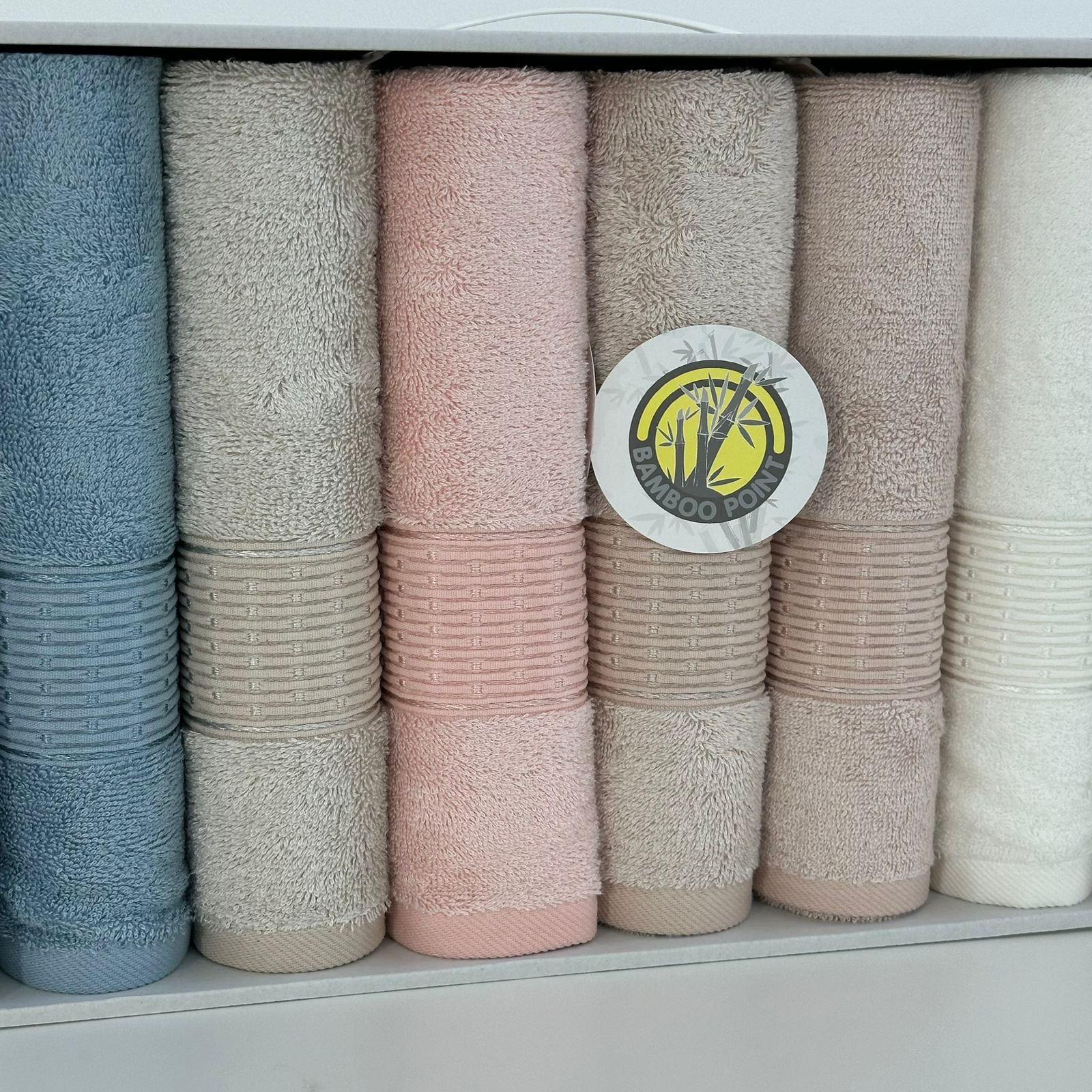 Coffret de 6 serviettes de Bain 90*50 cm - 100% Coton Bamboo