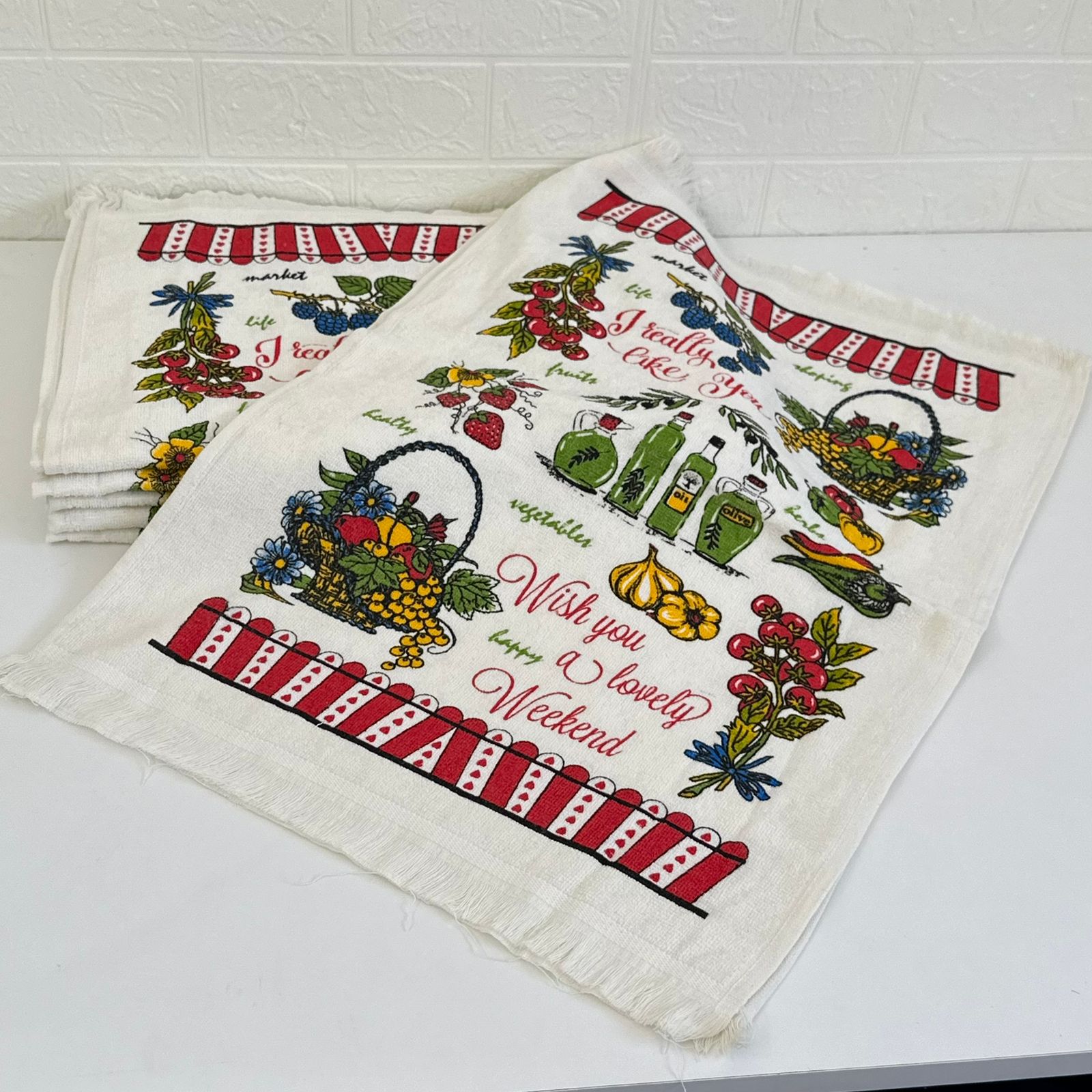 Lot de 6 serviettes de Cuisine éponge , absorbante  40*70 cm