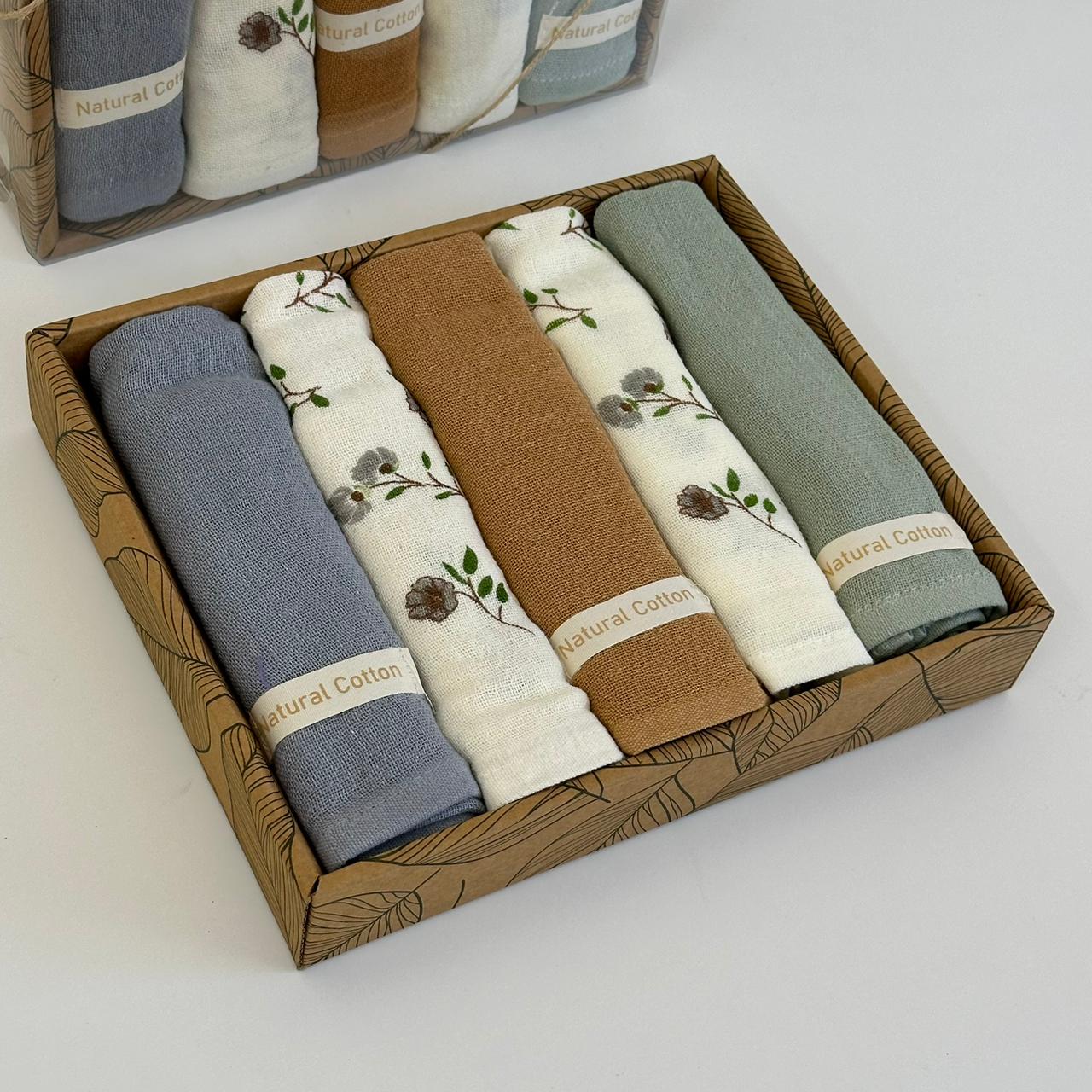 Lot de 5 Serviettes de Cuisine Niltex Mousseline coton  40×60 cm