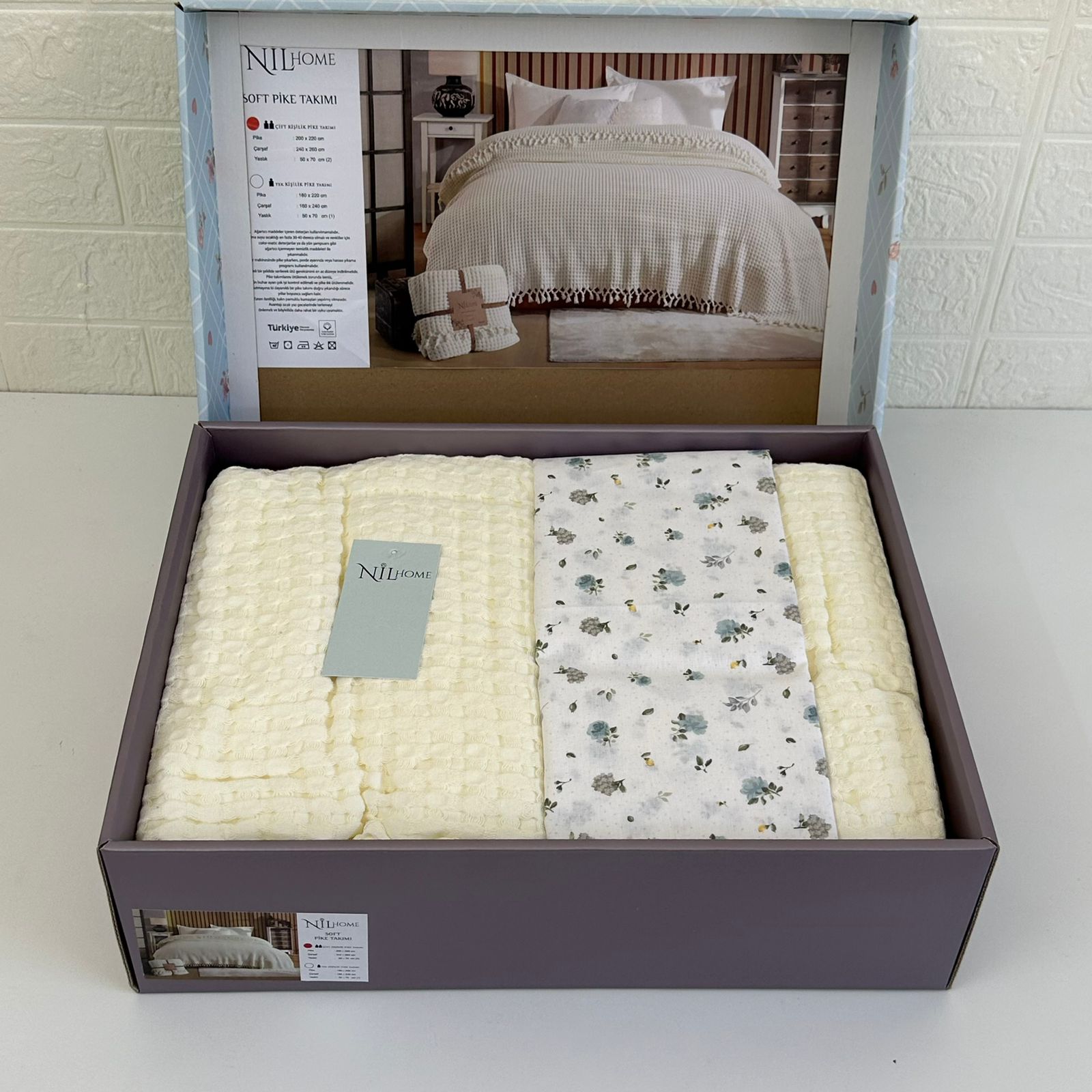 Parure de Lit NILHome Soft Pike - 4 pièces