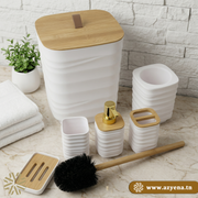 Set d'Accessoires de Salle de Bain 6 en 1 incassable - Blanc