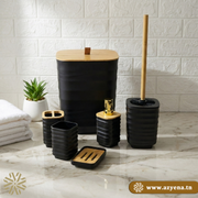 Set d'Accessoires de Salle de Bain 6 en 1 incassable -Noir