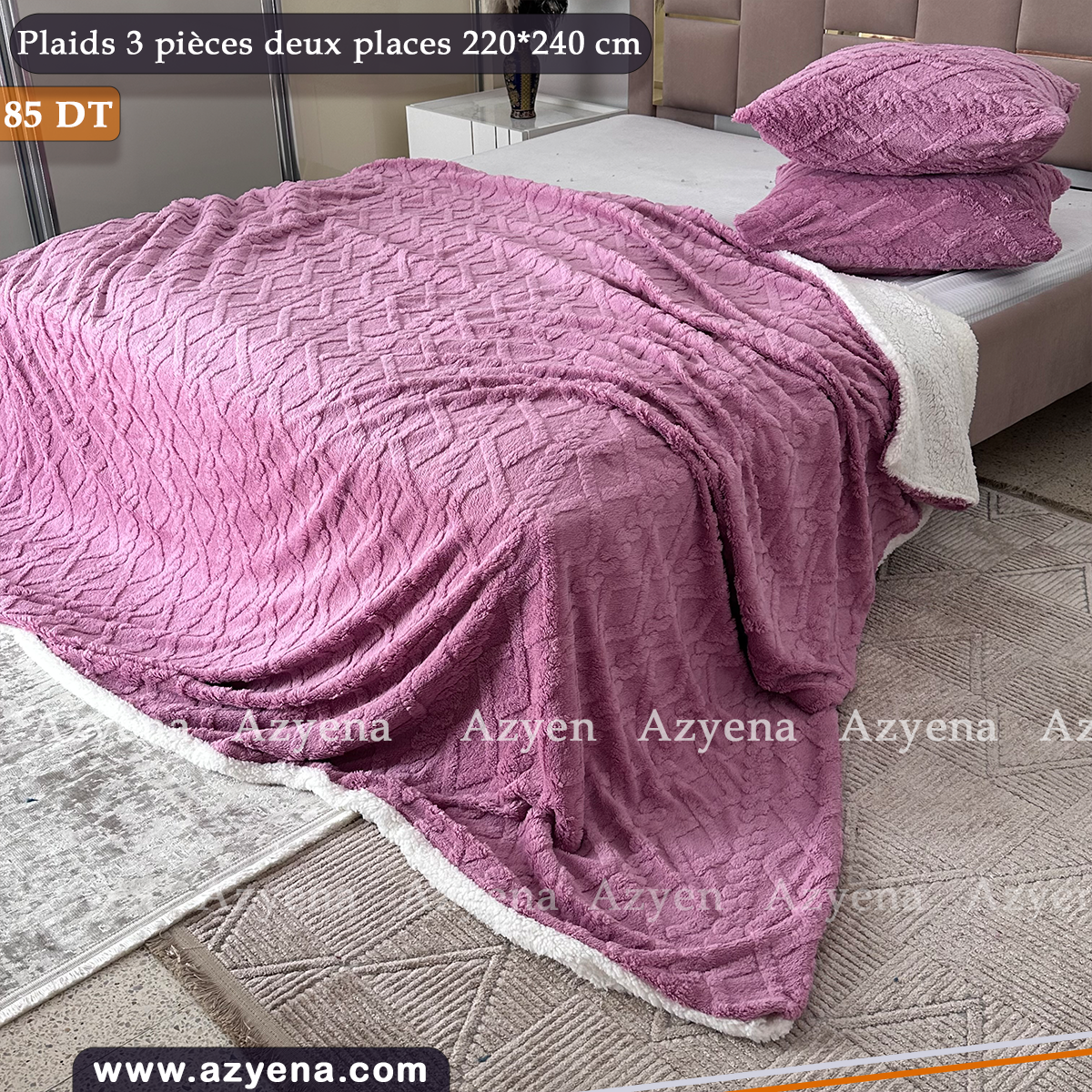 Plaid 3 pcs Sherpa Luxe 220x240 cm – Douceur & Chaleur Incomparable