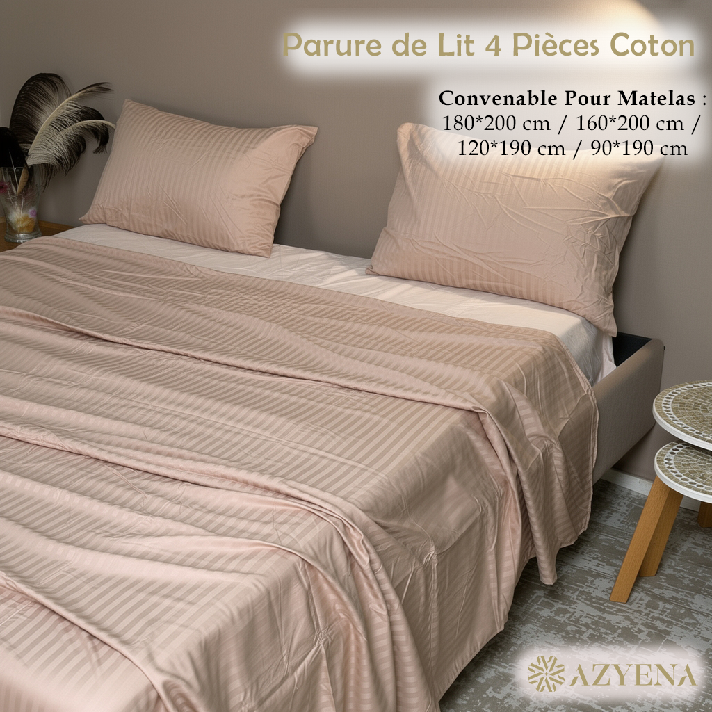 Parure de Lit 4 pièces en coton microfibre de qualité supérieure