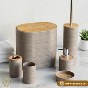 Set d'Accessoires de Salle de Bain 6 en 1 incassable - Beige